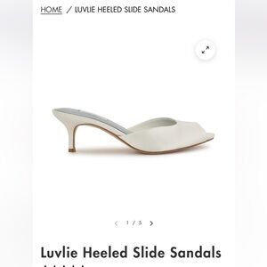 Nine West Cream Heeled Slide Sandals